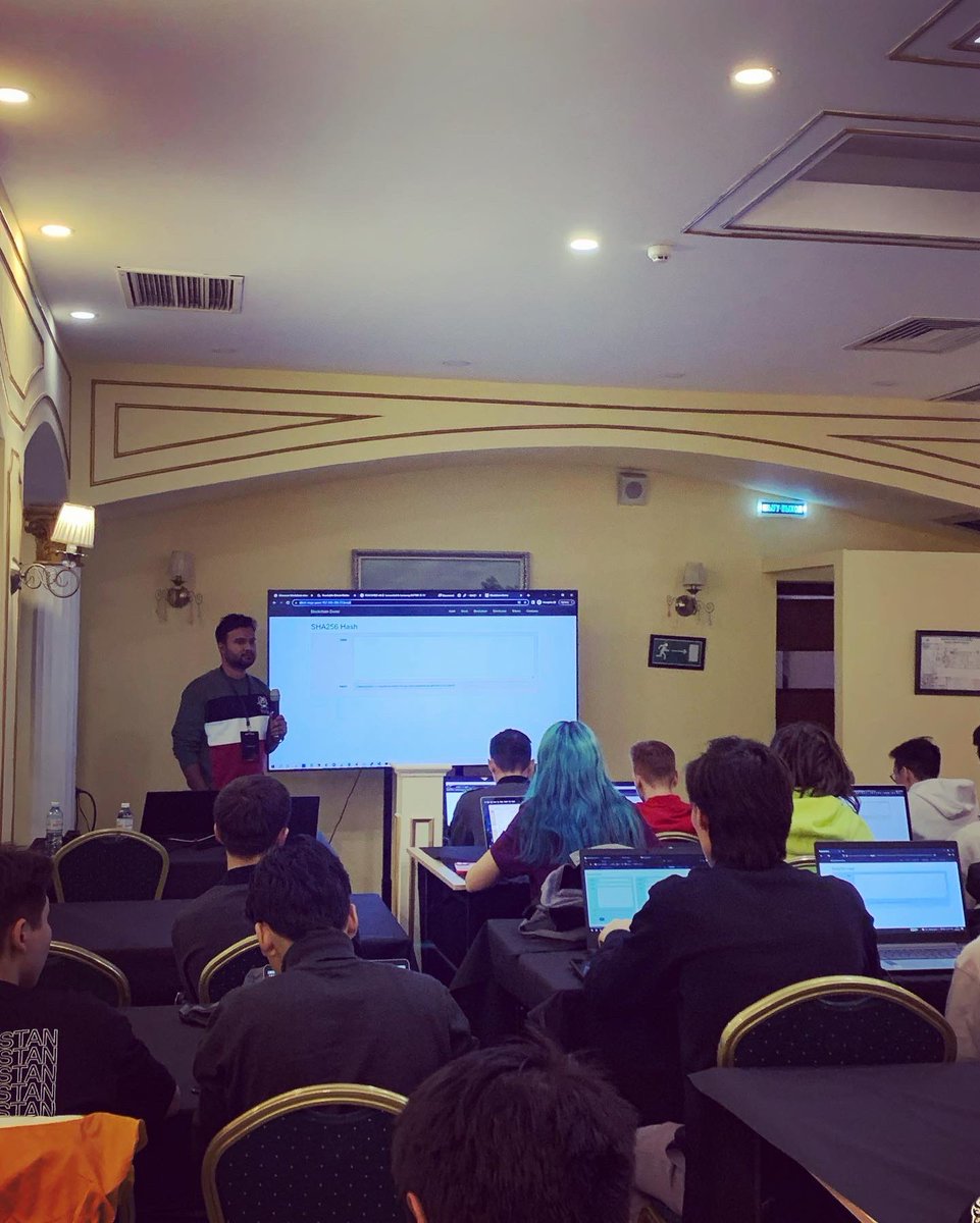 swaroopsy's tweet photo. Successfully delivered #blockchainsecurity and #smartcontractaudit #bootcamp at #kazhackstan #infosec #CyberSec https://t.co/0BsI7eBHxj