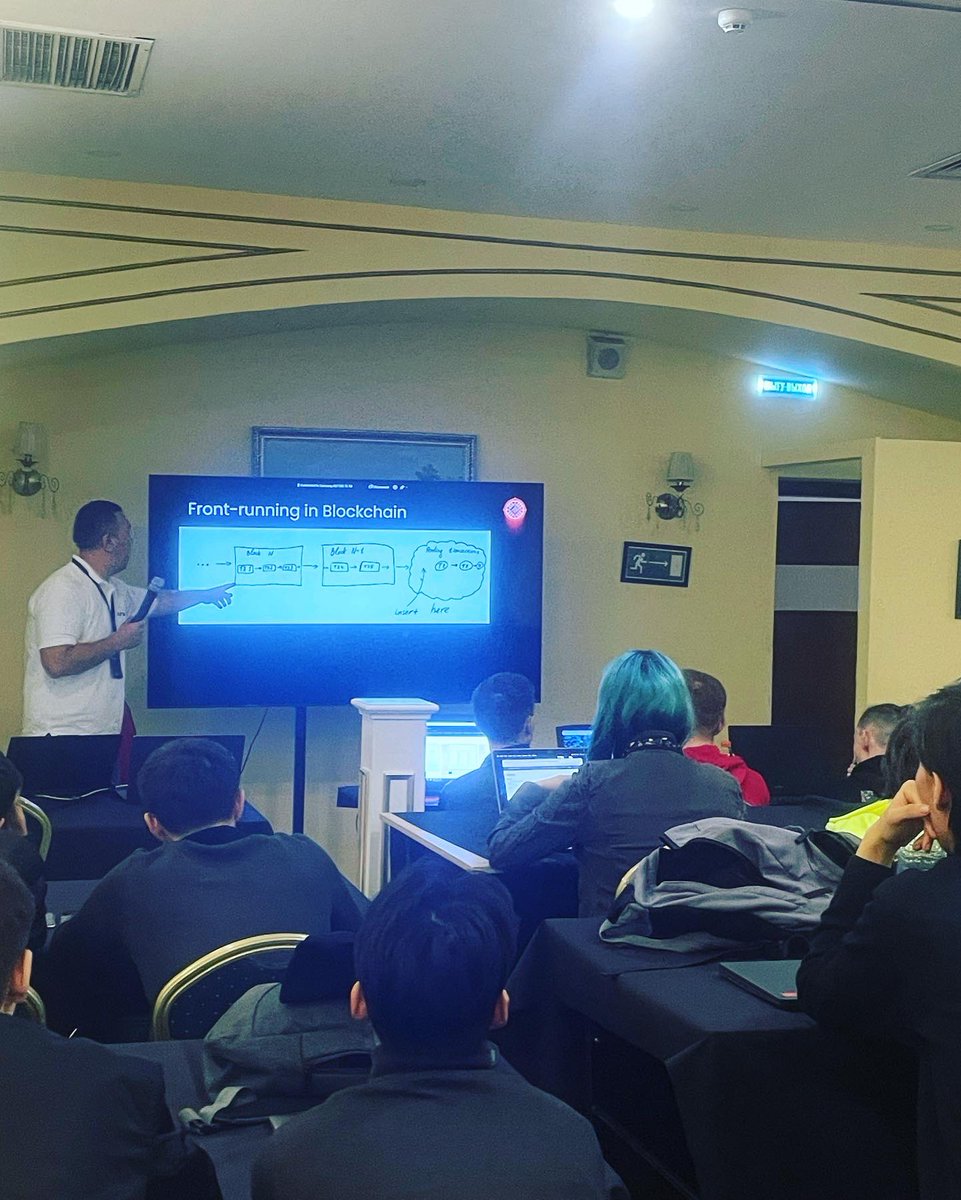 swaroopsy's tweet photo. Successfully delivered #blockchainsecurity and #smartcontractaudit #bootcamp at #kazhackstan #infosec #CyberSec https://t.co/0BsI7eBHxj