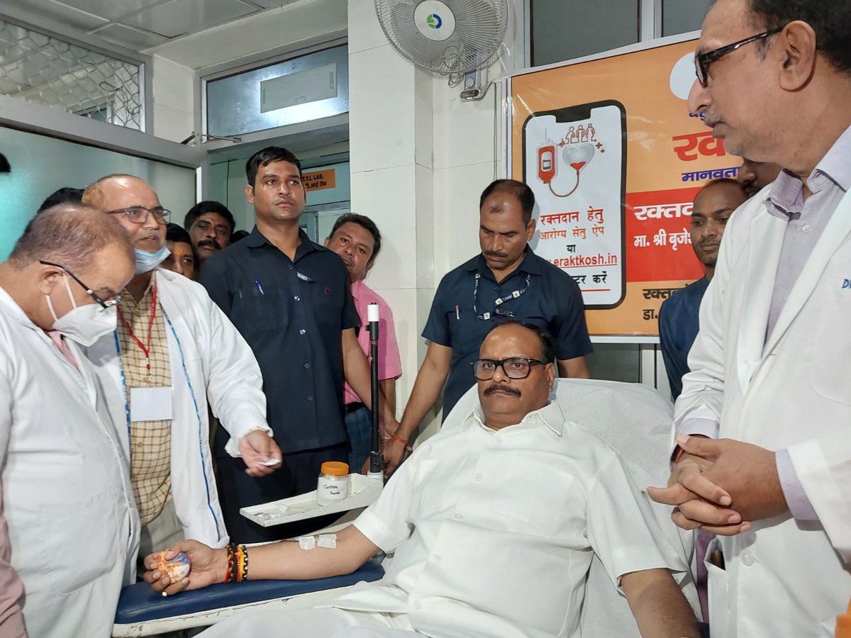 #Blooddonation #donateblood Statewide Voluntary blood Donation camps being inaugurated by Honourable Dy. CM Uttar Pradesh Shri @brajeshpathakup. @CMOfficeUP @PMOIndia @MoHFW_INDIA @ChiefSecyUP @UPGovt @mansukhmandviya @UNICEFROSA @WHOSEARO