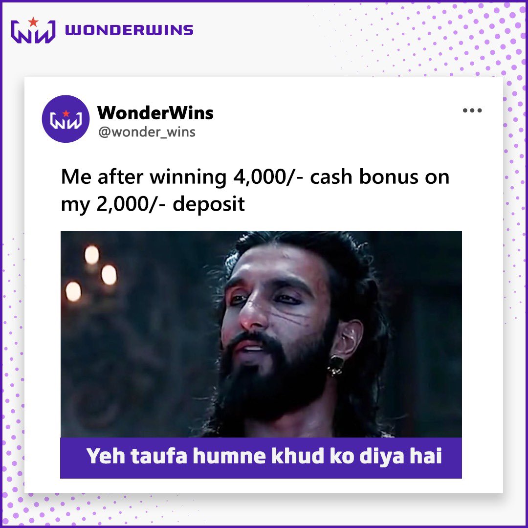 wonder_wins's tweet photo. Ah! That feeling is beyond the world! Who all agree?
WonderWins gives you a Rs. 2000 sign-up bonus and 100+ contests to play and win.
Download the app now. Link in bio!
#wonderwins #fantasycricket #memesmarketing #fantasygaming #fantasygamingapp #onlinegaming #gamersmeme https://t.co/Jjt6ZuqKCr
