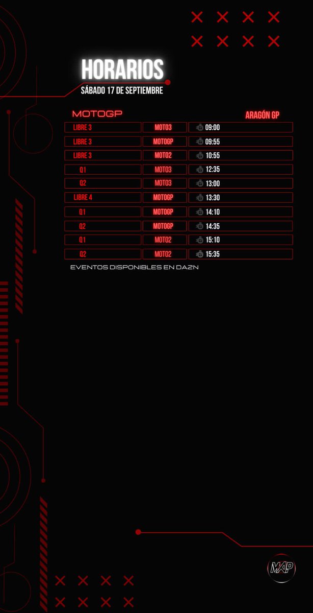 Double2MAP's tweet photo. ⏰ HORARIOS DE SÁBADO ⏰ https://t.co/X8PLruDaAL