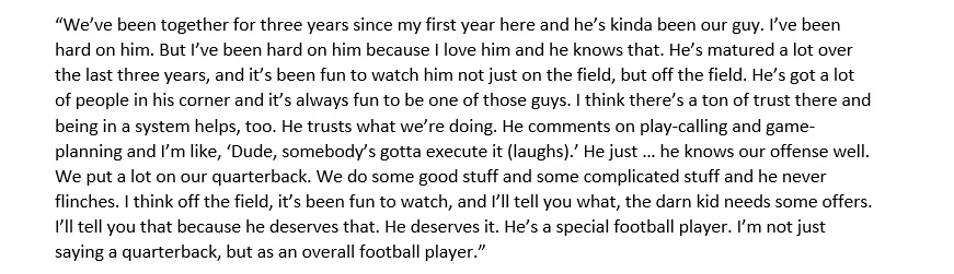 couldbelikemike's tweet photo. My feature on Nate Kollath and his relationship with @HHSChargerFB head coach Justin Gumm from tonight's game will likely be up at some point tomorrow for @journalsentinel.

This quote from Gumm about his star QB was a good one tonight: https://t.co/9GEHPRT7Hn