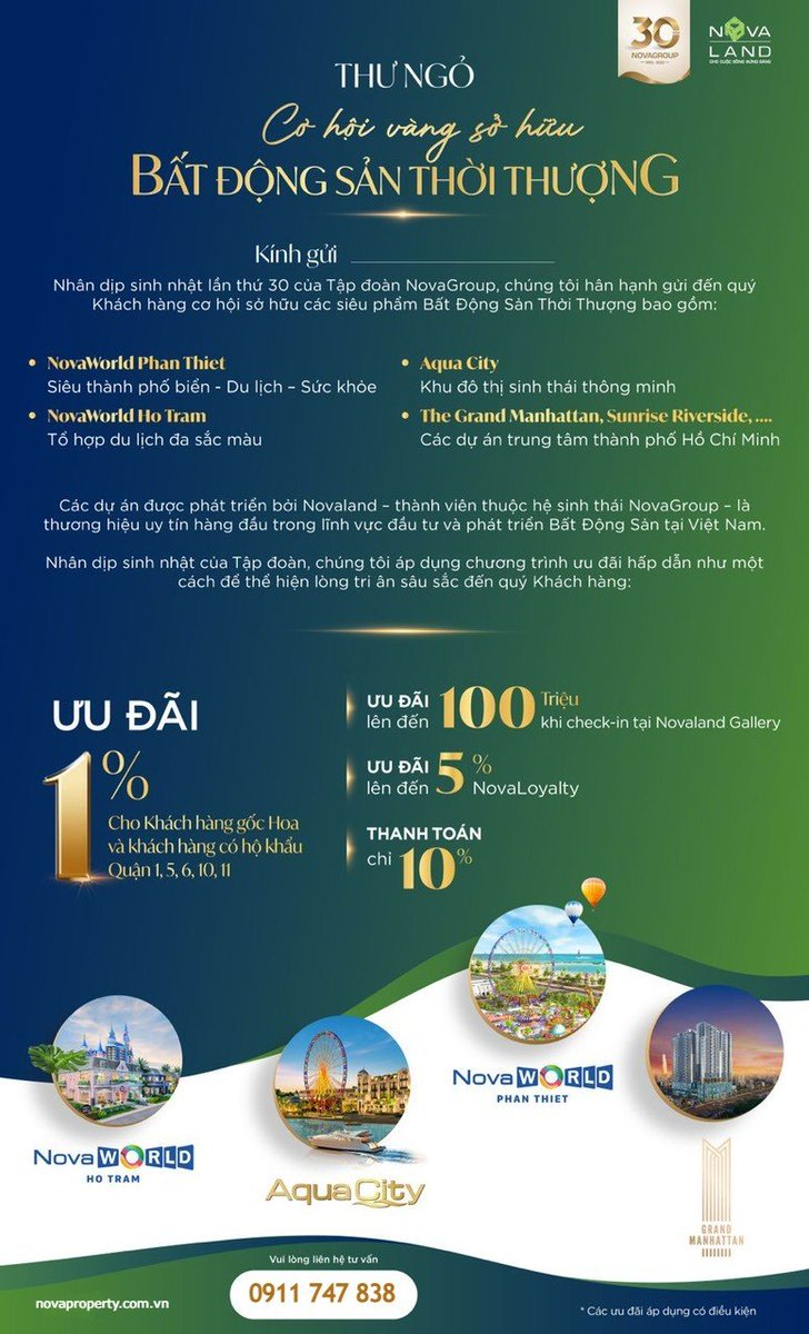Andy_Realtor's tweet photo. Ngay lúc này tại Nova Gallery
Ưu đãi khủng Sinh nhật 30 năm NOVALAND
#novaland #sinhnhat30nam #nova30 https://t.co/vGuIccRDIg