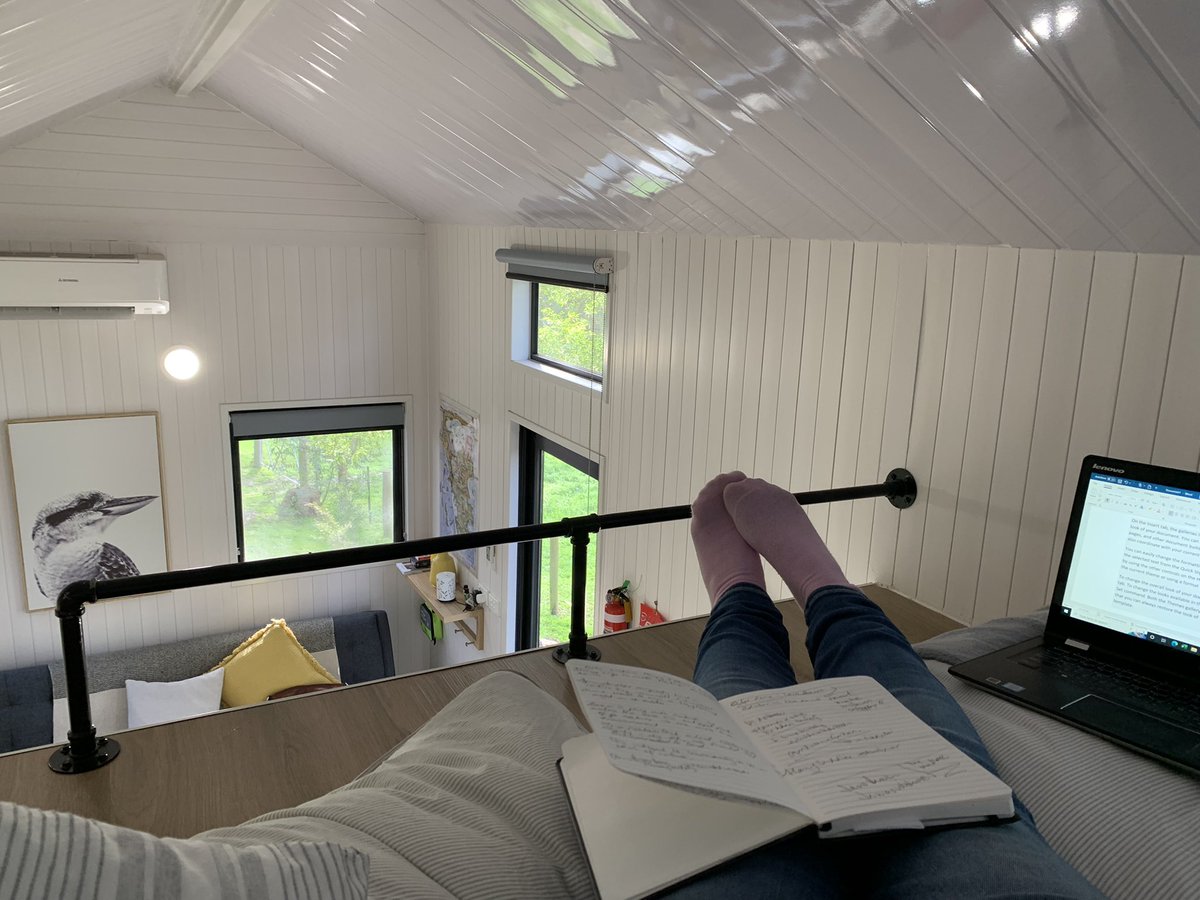 AndreaRowe_au's tweet photo. From now on all writers festival riders will demand a tiny house, hot chocolate marshmallows & 3 fresian cows at my doorstep. π #FishyStories #FishCreekChildrensLiteratureDay have nailed it! @TheCBCA @HardieGrant #writingnook #festivallife https://t.co/er5Qki264a