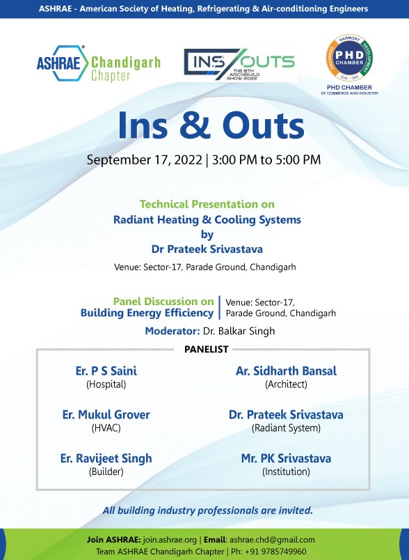 ASHRAECHANDIGA2's tweet photo. Join us on 17th Sep at Chandigarh
@ashraenews @ASHRAE_RAL @ASHRAEECC @ASHRAE_Journal @ASHRAE_GGAC https://t.co/hKQAlwVWha