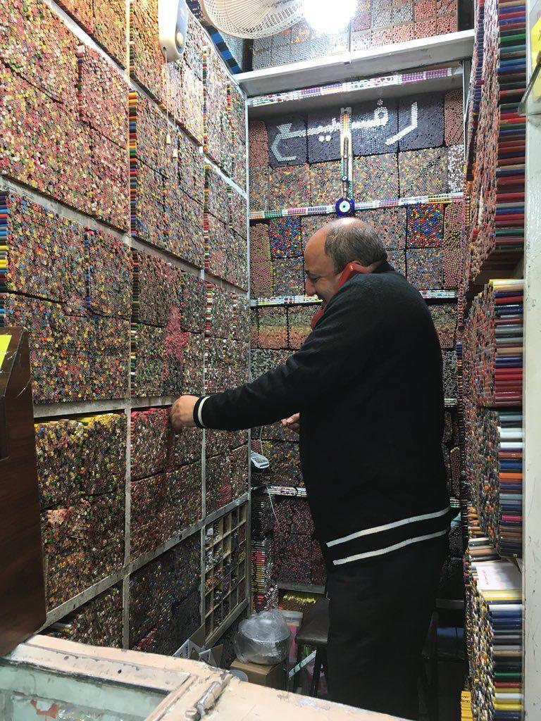 A color pencil shop in Tehran, Iran