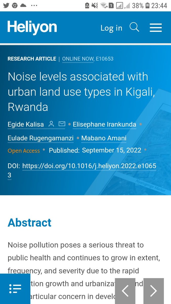 erugengamanzi's tweet image. We published a paper on noise levels in Kigali :) #Noisepolution 

sciencedirect.com/science/articl…