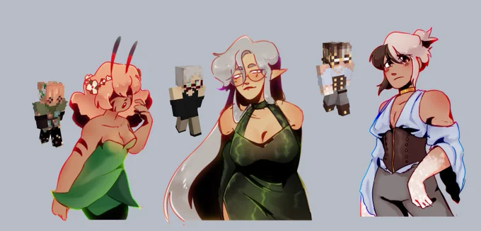 sometimes you gotta treat urself and draw your minecraft Ocs 