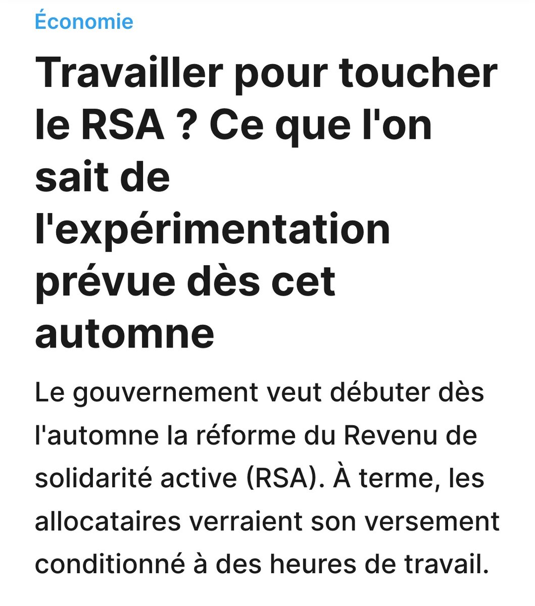 'Désolé, il n'y a pas de travail pour vous, donc on vous verse le RSA, mais on vous oblige à travailler'. L'absurdité saute aux yeux. On va détruire des milliers d'emplois en les remplaçant par des allocataires non-payés. Et à la fin, comme toujours avec eux, baisser le salaire.