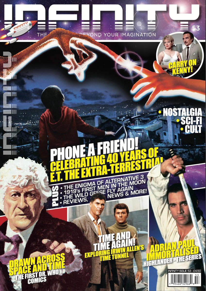 RogerCrow's tweet photo. #infinitymagazine Thanks to @strathiefilm and @DStoneHamilton for their invaluable contribution to my tribute to #ettheextraterrestrial. In the shops soon. https://t.co/JlAfecJaHF