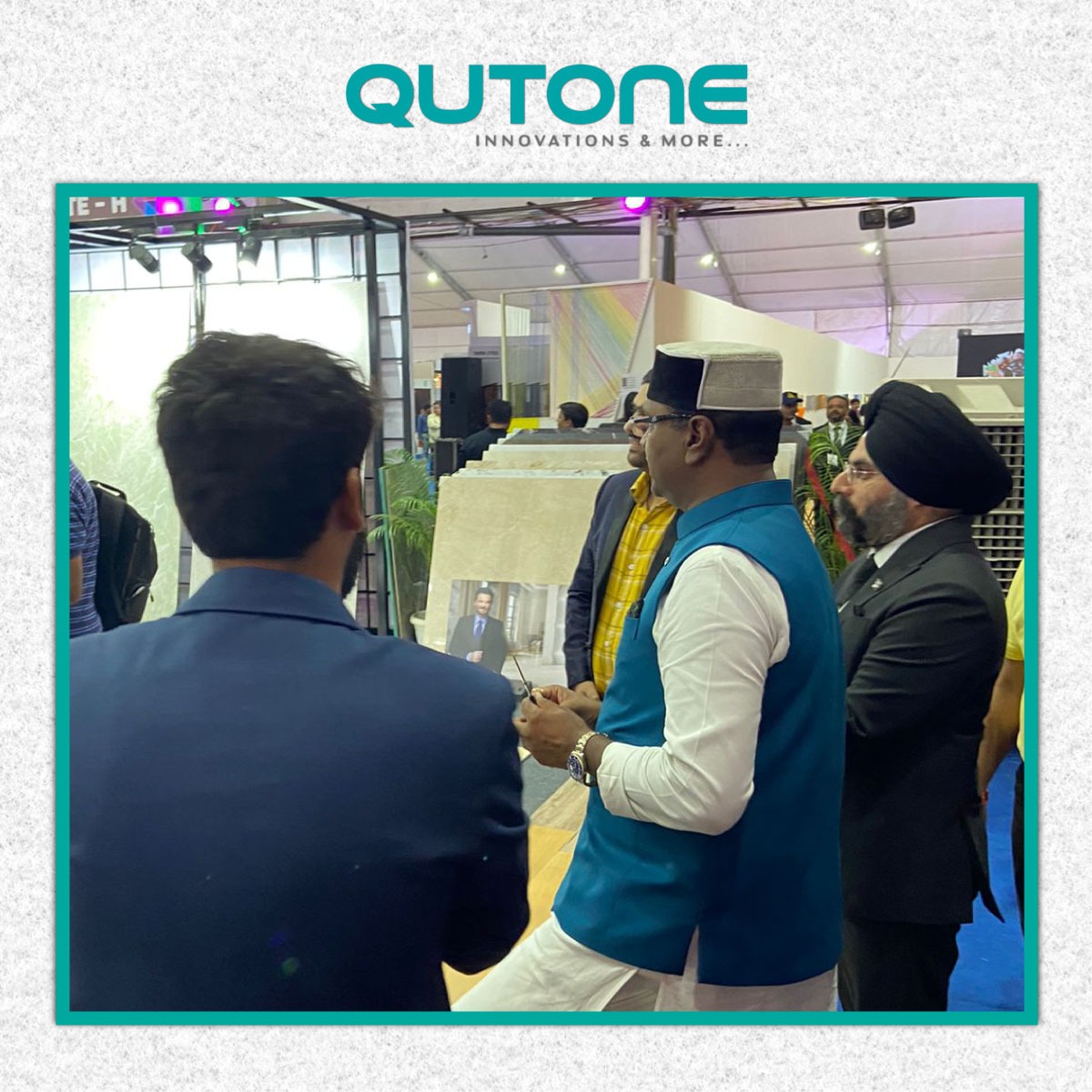 QutoneIndia's tweet photo. Showcase Qutone 2.0 cherishes the honor of being inaugurated by the Hon'ble Vishvas Kailash Sarang Ji, The Health Minister of MP.

#Qutone2 #Qutone2inaugurated #healthministermp #VishvasSarangji #Newbegins  #Tiles #Slabs #WallTiles #FloorTiles https://t.co/x7rg6I5YGH