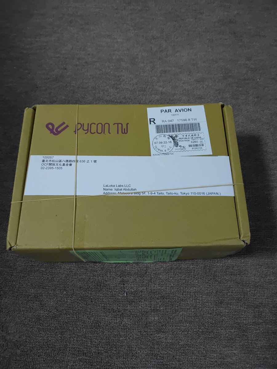 iqbalabd's tweet image. Just received the Pyckage from @PyConTW for #pyconapac2022 @pyconapac and done unboxing.
Thanks for the hard work folks!
