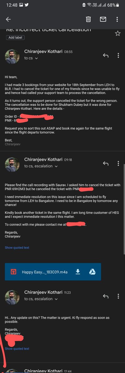 wtfchiranjeev's tweet photo. @happyeasygo Please refer to this attached screenshot below. I have been trying to get in touch with your CC team on phone and email since the morning but to no response! I need immediate resolution on this matter. https://t.co/DQJOrrWF39