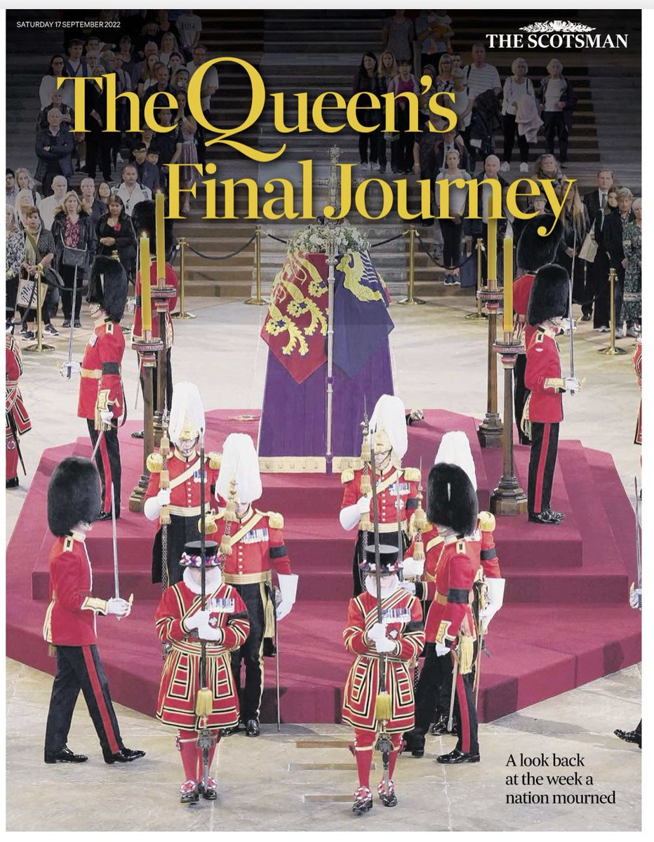 nmcintosh's tweet photo. Good morning, Scotland. Your Saturday @TheScotsman today includes a special section looking back, in beautiful words and pictures, on a week in which the nation has mourned. https://t.co/XJQlYpPDIS