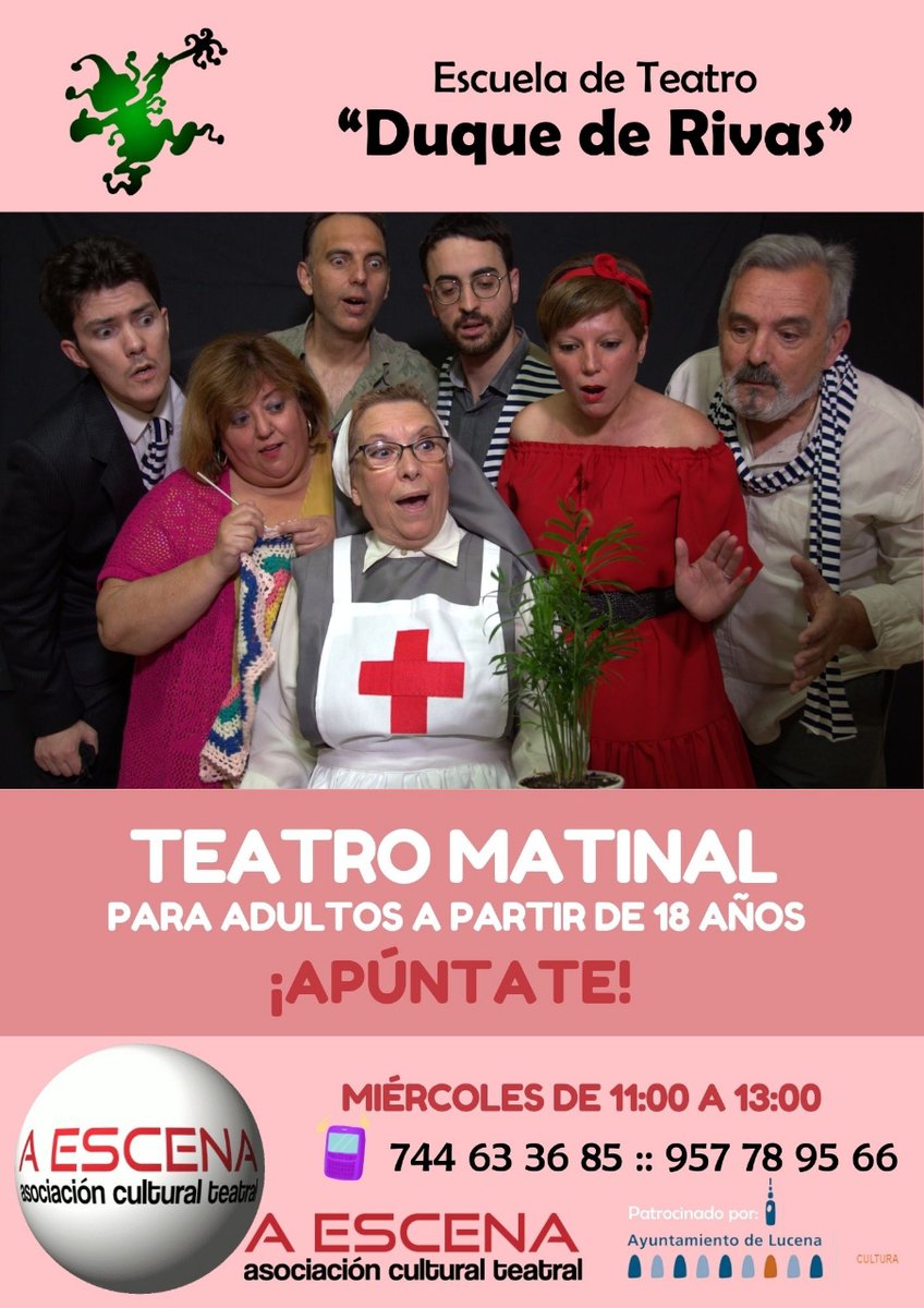 🎭¡TEATRO MATINAL PARA ADULTOS!🎭
Es hora de quitarnos ese miedo o verguenza, de buscar un ratito para "jugar", porque a través del juego teatral aprenderemos una serie de destrezas y competencias ricas y fundamentales para la vida cotidiana!