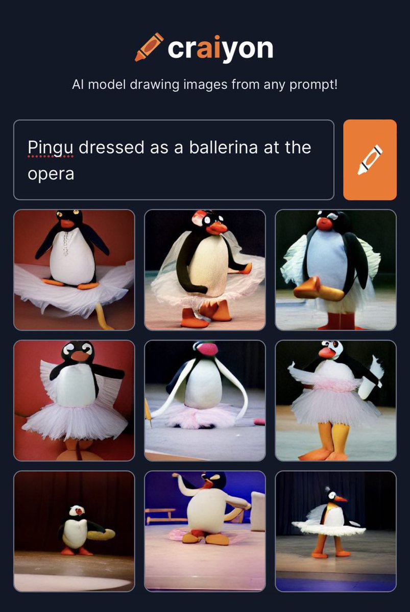 The NOOTcracker

<a href="/craiyonAI/">🖍Craiyon</a>

#opera #dance #nootnoot #pingu #ballerina #ballet #nutcracker