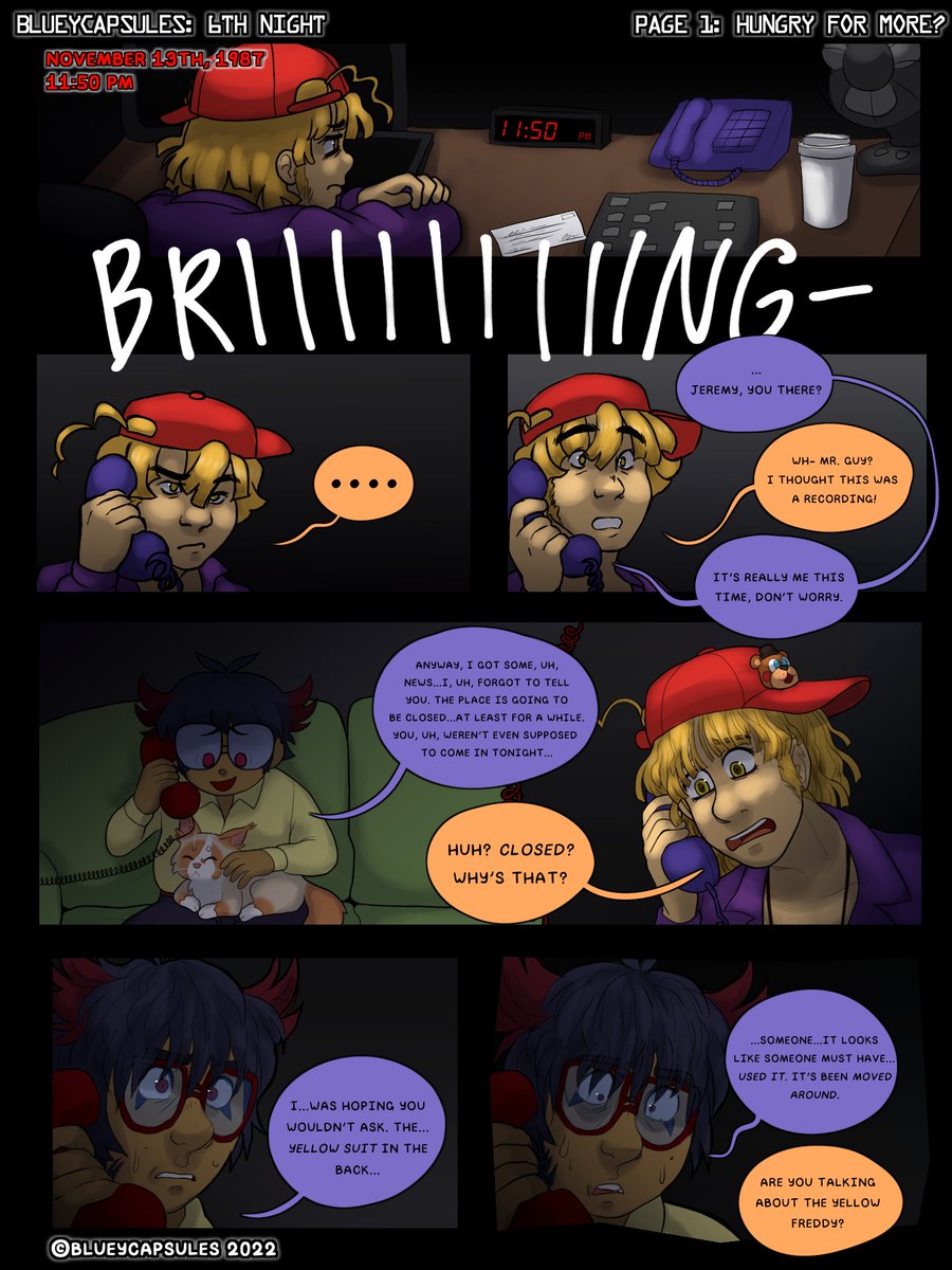 I'm very confused so blueycapsules posted a comic page and it had fritz but  I know he died is this a separate comic not cannon or? :  r/fivenightsatfreddys