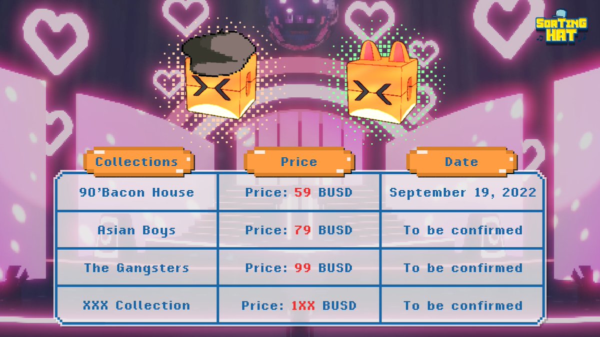 Sortinghatgame's tweet image. ✨Sorting Hat Pack Sale !!! ✨

Get ready for our first Pack Sale on 19 Sep with only 59 BUSD! 

those who get their hands on the first round of Pack Sale will save up to 25% of the price.

 PACK SALE LINK : packsale.sortinghat.game