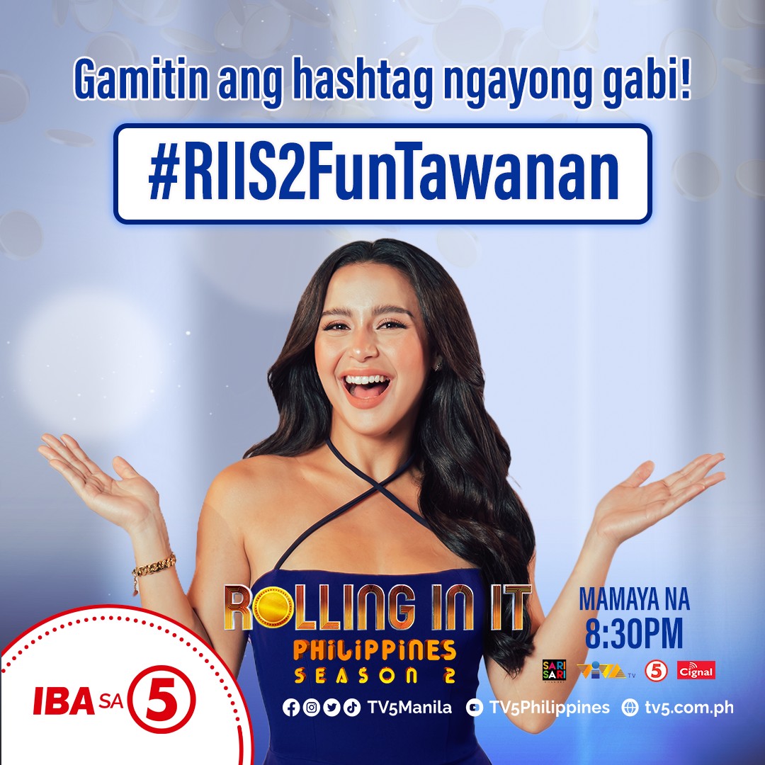 RollingInItPh's tweet photo. Let's roll and tweet! Gamitin ang official hashtag #RIIS2FunTawanan

Abangan sina Tart Carlos, Nico Locco, at Franki Russel sa ROLLING IN IT PHILIPPINES SEASON 2. Hosted by Yassi Pressman. Mamaya na, 8:30 PM sa TV5! #RIIS2FunTawanan https://t.co/WvfH3oCpbw