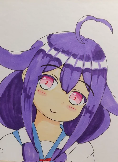 ひっさしぶりにアナログで大鯨ちゃんお絵描き!( ^ω^ )戻るボタンが無くて緊張しました('・ω・)#大鯨 