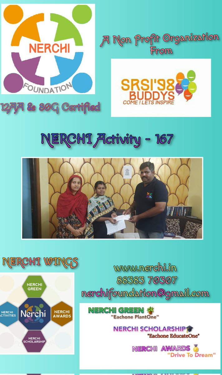 Nerchi_NGO's tweet photo. NERCHI Activity - 167

Thilagavathi 46 suffered due to hemorrhagic Stroke admitted in Karpagam Hospital Pollachi requested our help We have Handed over the cheque of Rs 10000 for her surgery  @Srsi98buddys https://t.co/g1AtXpLpFK