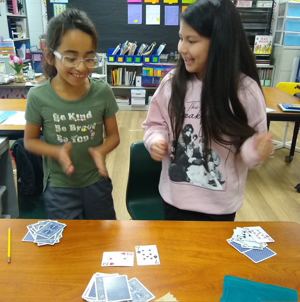 KSalvador11's tweet photo. These two having fun in math with rounding to the nearest ten. #girlsinmath #webelong220 https://t.co/53pZuhMqJx