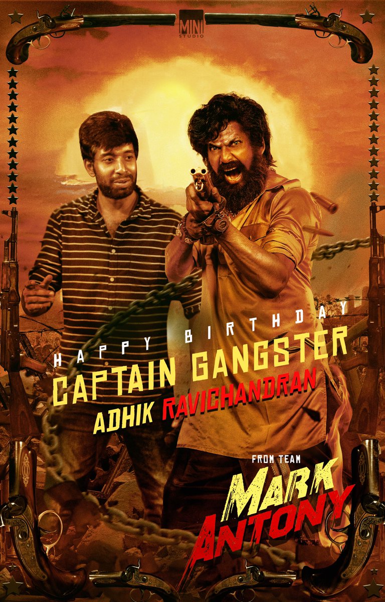 Happy Birthday to the #CaptainGangster of #MarkAntony @adhikravi Wishing  the Young Director \u0026 Actor a great year ahead #HBDAdhik, image size:768x1200