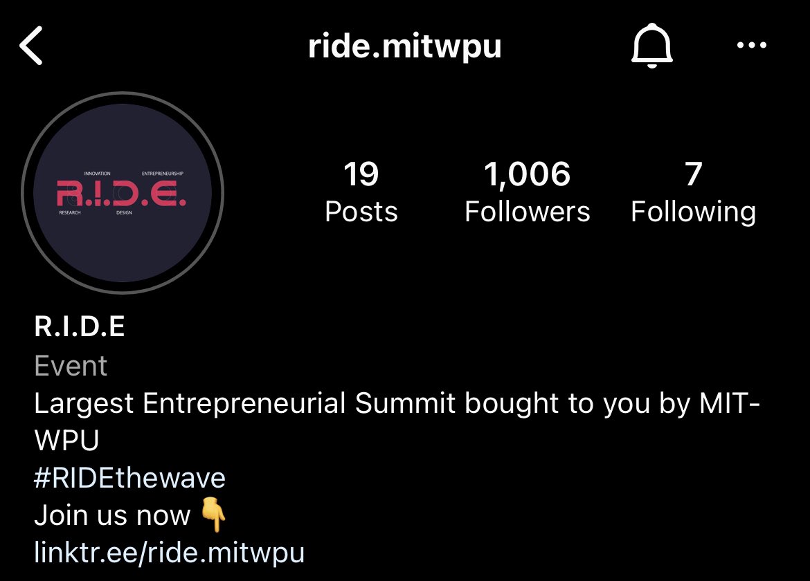 Prattzzyy10's tweet photo. 1K Followers Done on Instagram!!
#RIDEthewave #RideTheWave @ride_mitwpu https://t.co/CgGIA7LSix