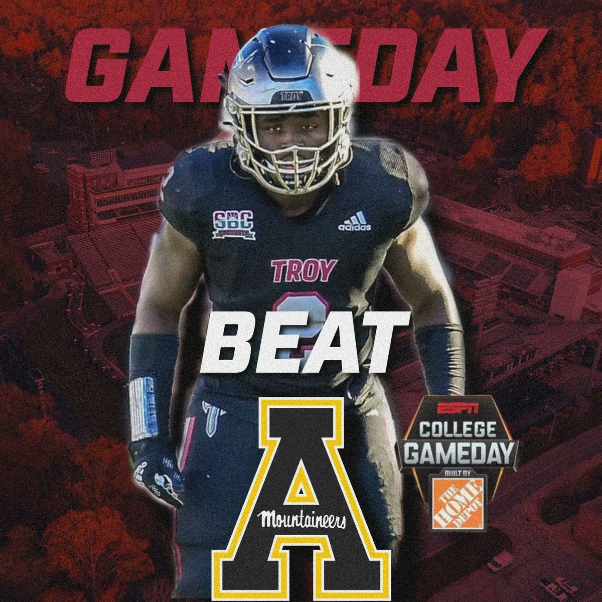 Wake up Trojan Nation! It's GAMEDAY!

Today the Troy Trojans (1-1) are traveling to Boone to take on the Appalachian State Mountaineers (1-1) in the first conference game.

📍Boone, NC.
🏟 Kidd Brewer Stadium
⏰ 2:30 P.M.
📺 ESPN+ 

#RiseToBuild | #OneTROY ⚔️🏈