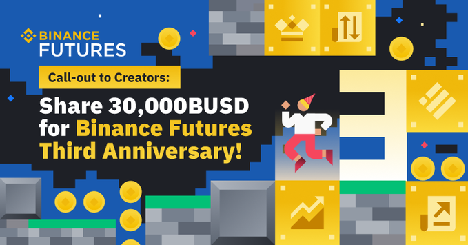 Quochatinh's tweet photo. @BinanceFutures
·
9 tháng 9
Tạo một phần nội dung tuyệt vời trên phương tiện truyền thông xã hội của bạn để kỷ niệm # BinanceFuturesTurns3 ! 
:🗓️ 2022-09-09 06:00 (UTC) đến 2022-09-30 23:59 (UTC)
 💰: $ 30.000 BUSD + 99nft https://t.co/xlDgoBbceO