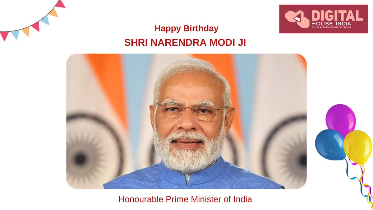 digihouseindia's tweet photo. Happy Birthday to our honourable Prime Minister Shri Narendra Modi Ji. 🎉
. 
.
. 
#PMModiBirthday #Namo  #PrimeMinisterOfIndia https://t.co/QZGGiWSlBp