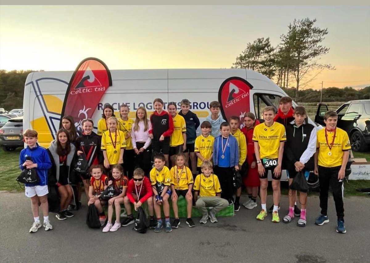 CelticTri's tweet photo. Welldone to all our fantastic athletes who took part over the year in the pembrey duathlon league 

Massive thanks to our event sponsor Roche Logistics Group, everyone loved the podium prizes and yellow winners jerseys 
#juniors #triathlon #tristars 
@ATACClub @WelshTriathlon https://t.co/mbMWbQfLGl