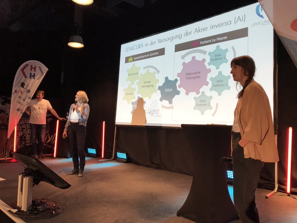 healthcare_de's tweet photo. #healthcarehackathon2022 Startups: #Biovox, nachhaltige #Biokunststoffe für die Medizin. #Lenicura inkl #DiGA zur Versorgung von #Akne inversa. #MotionLab KI-basierte Analyse von Bewegung. #Oxyluron Gel gegen #Parodontitis https://t.co/LwSrIS31TA