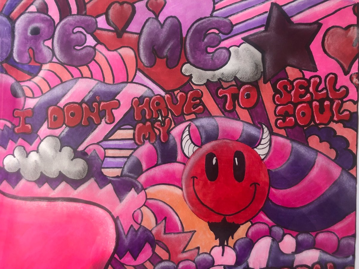JanetHalmshaw's tweet photo. You adore me - Stone Roses painting by Paul Halmshaw, all lyrics to Iwanna be adored on print. #stoneroses #ianbrown #manchester #warrington #manu #mifc #manchesterunited #mcfc #misuc #indie #art #britpop #graffiti #iwannabeadored. https://t.co/IpO2I1n7xC