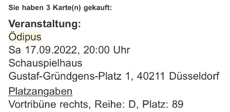herzbruch1's tweet photo. Heute Abend ein bisschen Kultur? 3 Karten für Ödipus im #dhaus heute 20 Uhr. Wär schade, wenn die verfallen! https://t.co/94MTKlm92b