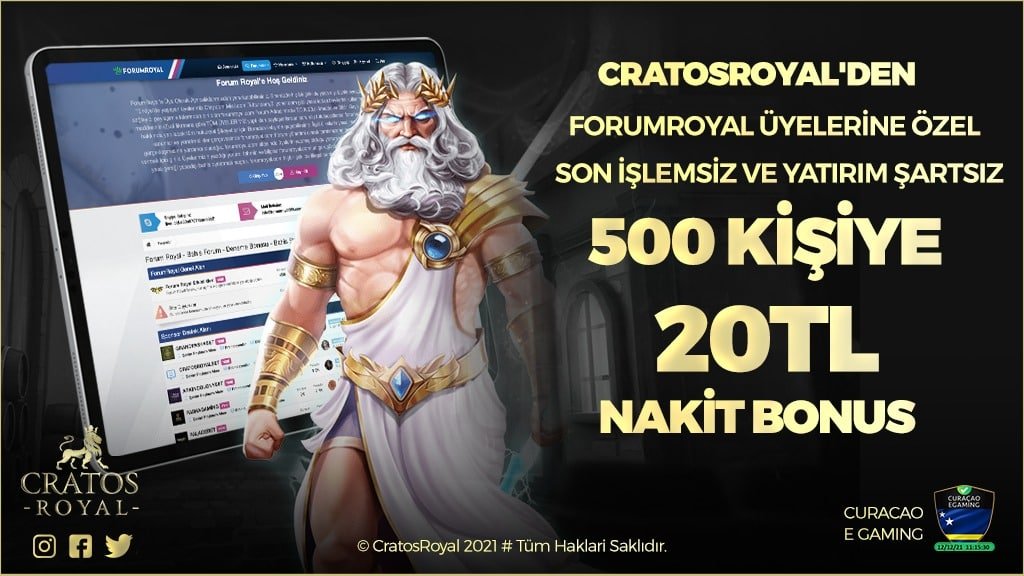🪅 CRATOSROYAL'DEN 

🗒️FORUMROYAL ÜYELERİNE ÖZEL

💸HERKESE 20 TL NAKİT

☸️SON İŞLEMSİZ VE YATIRIM ŞARTSIZ

🤓FORUMROYAL'DE ETKİNLİĞE KATIL!
 
🕊️<a href="/cratosroyal/">CratosRoyal Official</a> Takip! 
📲t.me/cratosroyalbet Katıl!
🔄RT+FAV
💁‍♂️3 Etiket

⏩Katılım👉bit.ly/3eY5ziL

#CratosRoyalBet