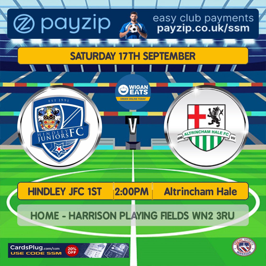 Next match for the deers this weekend, come down and show your support #hjfc #oneclub @AltrinchamHale