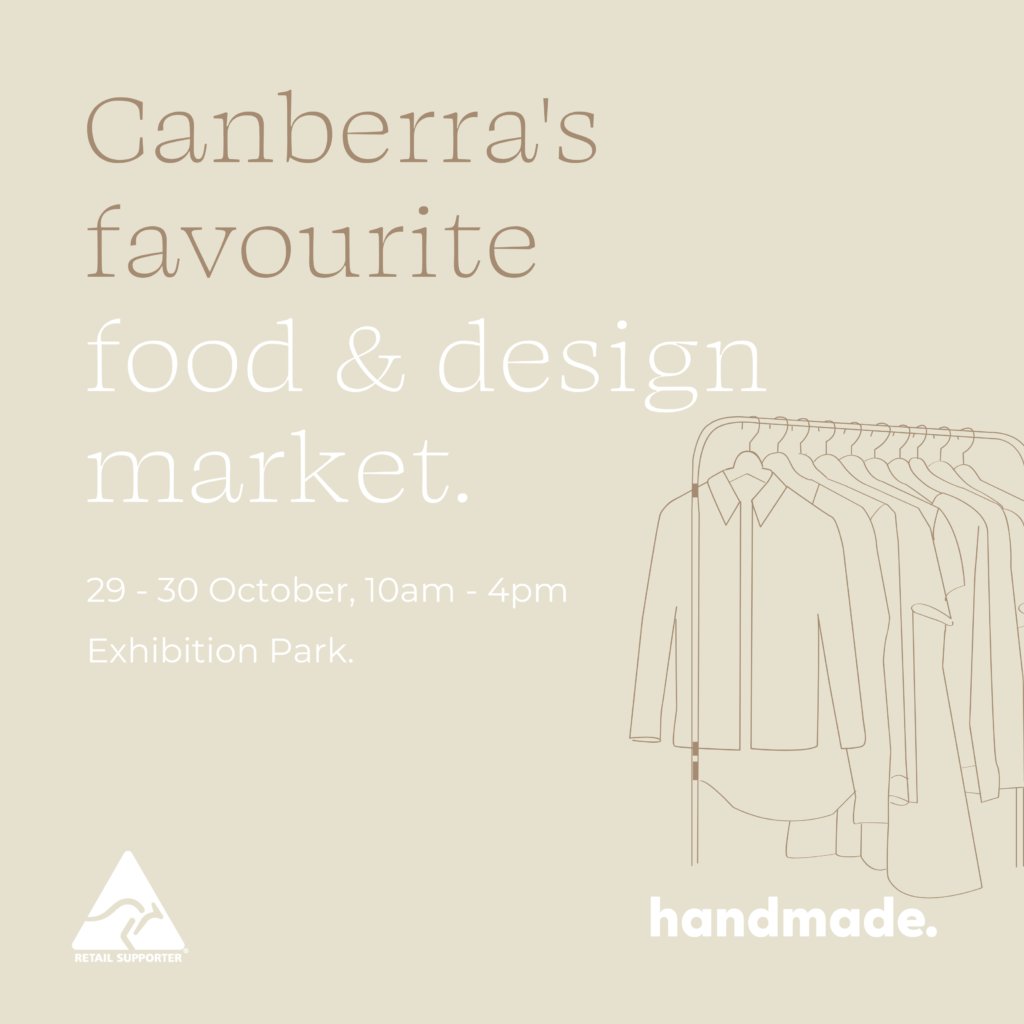 Six weeks from today, we will be back in Canberra for the @handmadecanberra market! Find me there from 10am – 4pm on 29th and 30th October at EPIC.

#sydneymade #lovehandmade #australianhandmade  #australianmakers