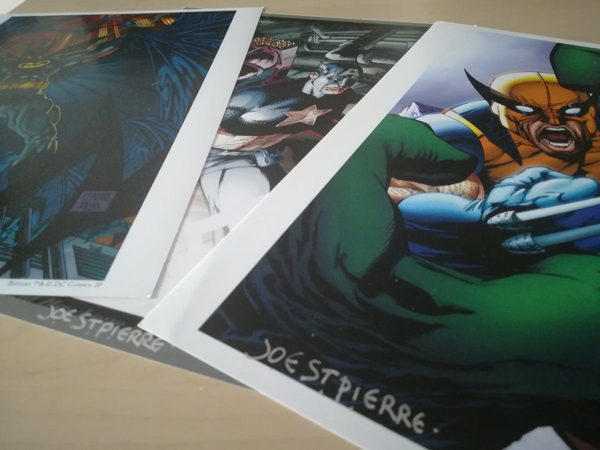 ImChristoff's tweet photo. Awesome gifts from a super awesome artist! Thank you SO much @Joe_StPierre!!!
@astronautink #SpreadTheNewZ
#Comics #ComicPrints #Avengers #Batman #Wolverine #CaptainAmerica #Hawkeye https://t.co/0EZfEng5PG