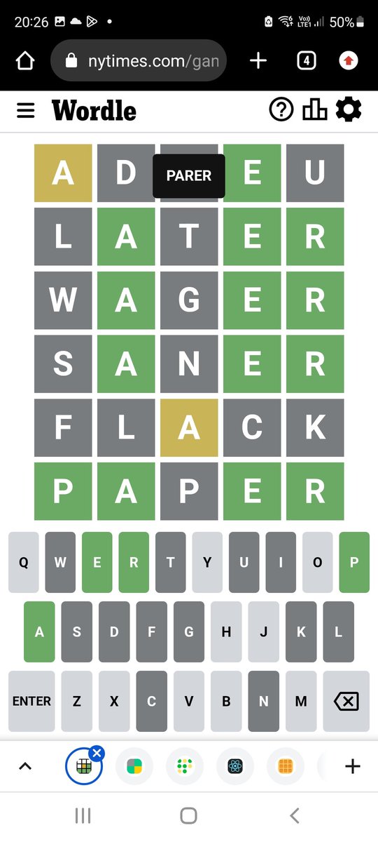 fntsyfplnish's tweet photo. My wordle streak finally came to an end... 253 in a row.
#wordle #Wordle454 https://t.co/d3H5Lz0gXc