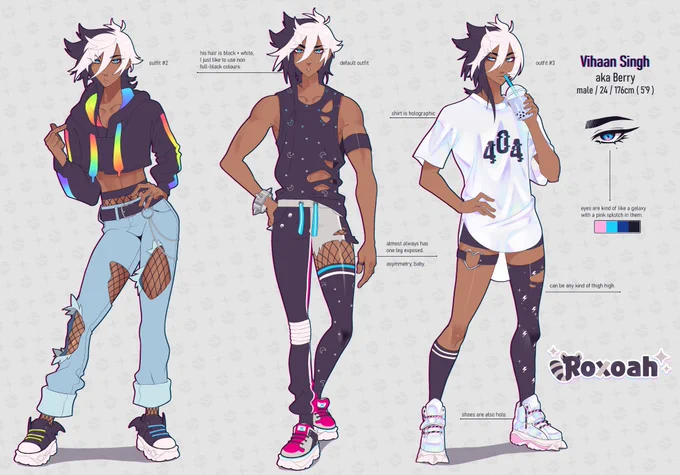 it's my birthday today! It'd mean a lot to me if you could share my work <3I'm Roxo, and I love designing and drawing ocs! Saturated colours are my jam  