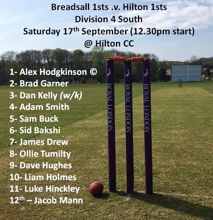 BreadsallCC's tweet photo. Team news (Week 22)

It’s the final weekend of the season, with just our 1st team in action, away at Hilton 1’s (12.30pm start). If you’re playing today then go well!

Although no home game, the bar at Breadsall will be open from 6.30pm onwards ☀️ 🏏🍹 🍺 🥤

#AllBreadsallArentWe https://t.co/IYRp2Jdhwx