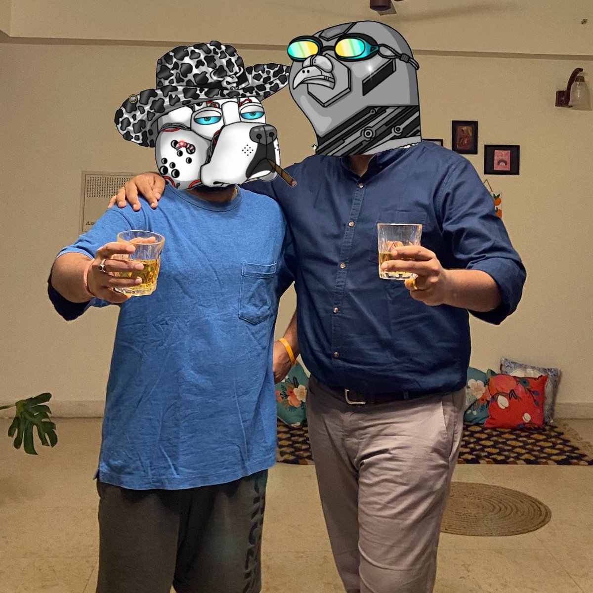 BhandEth's tweet photo. All the best @GutterCatGang for the #guttercon, enjoy and make the most of it. While we, Doga and Pigeon @ABShivhare are partying hard afar, and we'll see you prolly in the next guttercon or maybe before that 👀 

#ganggang #guttercatgang #ZOZO https://t.co/ZKp1Apx0Rg