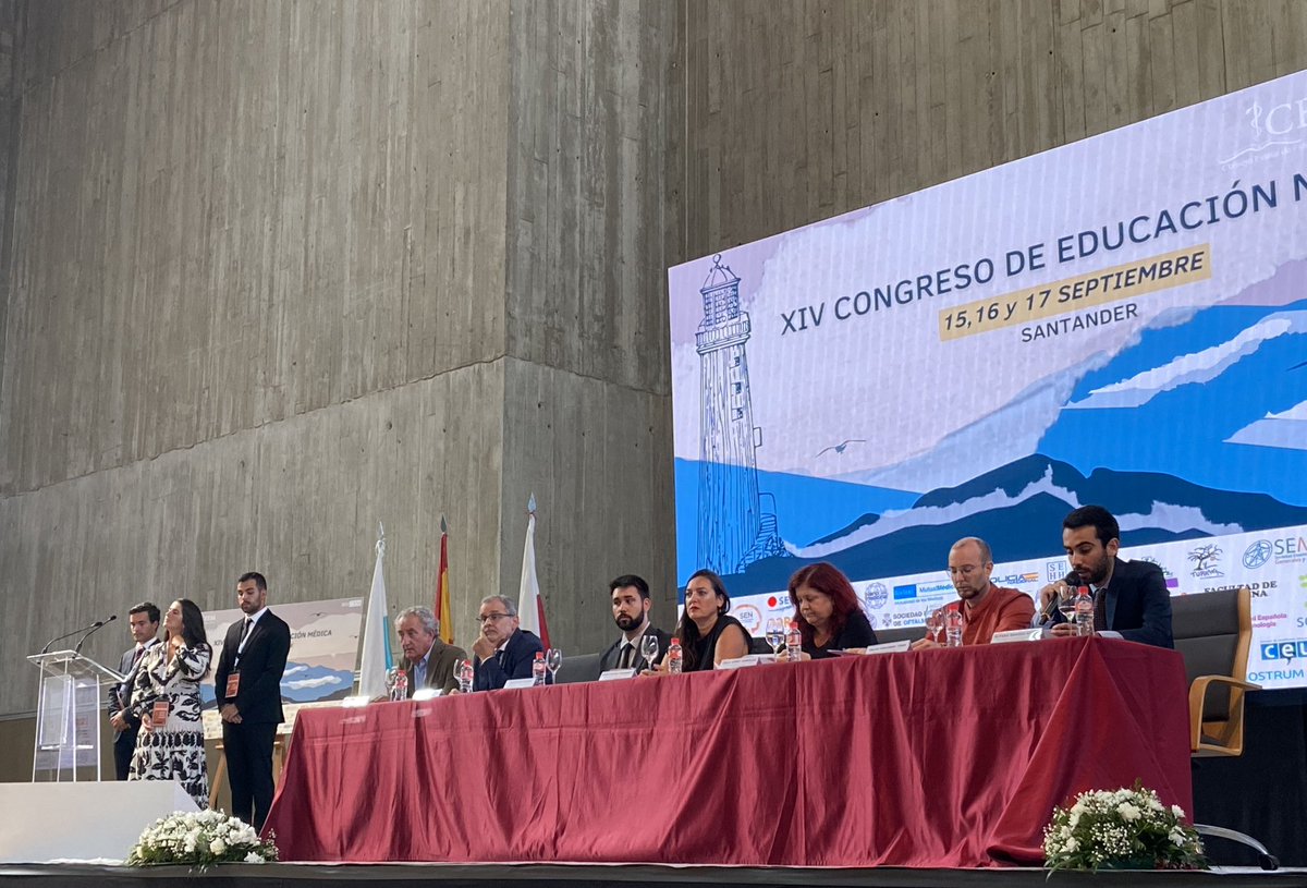 CEEM (@ceem_medicina) on Twitter photo Inauguración oficial del <a href="/xivcemuc/">XIV Congreso de Educación Médica (CEM)</a>:
🎙️Tomás Cobo, de <a href="/CGCOM_Esp/">Consejo General de Médicos</a>
🎙️Ángel Pazos, de <a href="/unican/">Universidad de Cantabria</a>
🎙️Àlex Boada, del <a href="/ceem_medicina/">CEEM</a>
🎙️Noemí Méndez, del Ayto. Santander
🎙️Celia Gómez. DGOP de <a href="/sanidadgob/">Ministerio de Sanidad</a>
🎙️Óscar Férnandez, del SCS
🎙️Álvaro Moreda, del <a href="/CEUCunican/">Consejo de Estudiantes 2021-2024</a> Inauguración oficial del <a href="/xivcemuc/">XIV Congreso de Educación Médica (CEM)</a>:
🎙️Tomás Cobo, de <a href="/CGCOM_Esp/">Consejo General de Médicos</a>
🎙️Ángel Pazos, de <a href="/unican/">Universidad de Cantabria</a>
🎙️Àlex Boada, del <a href="/ceem_medicina/">CEEM</a>
🎙️Noemí Méndez, del Ayto. Santander
🎙️Celia Gómez. DGOP de <a href="/sanidadgob/">Ministerio de Sanidad</a>
🎙️Óscar Férnandez, del SCS
🎙️Álvaro Moreda, del <a href="/CEUCunican/">Consejo de Estudiantes 2021-2024</a>