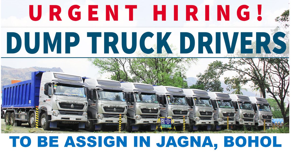OnazulManpowerS's tweet photo. #HeavyEquipmentOperator #DumpTruckDriver #BackHoeOperator #Driver #HiringNow #Hiring @HiringCare @JobStreetPH #JagnaBohol #Bohol #CagayanDeOroCity #UrgentHiring https://t.co/zJ5HqydJaO
