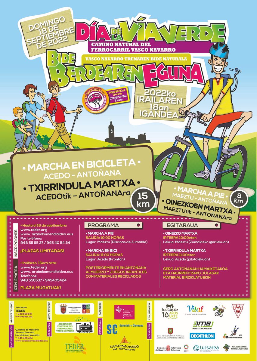 MendialdeaRadio's tweet photo. 𝐝𝐨𝐦𝐢𝐧𝐠𝐨-𝟏𝟖-𝐢𝐠𝐚𝐧𝐝𝐞𝐚
🎒🚴♂️‘Bide berdearen eguna’ - ruta guiada - #Maeztu #Antoñana #Acedo
💒 ‘Romería a Santa Teodosia’
🏍 ‘Trial de clásicas’ - motos - #Maeztu https://t.co/2VvYhZVRlp