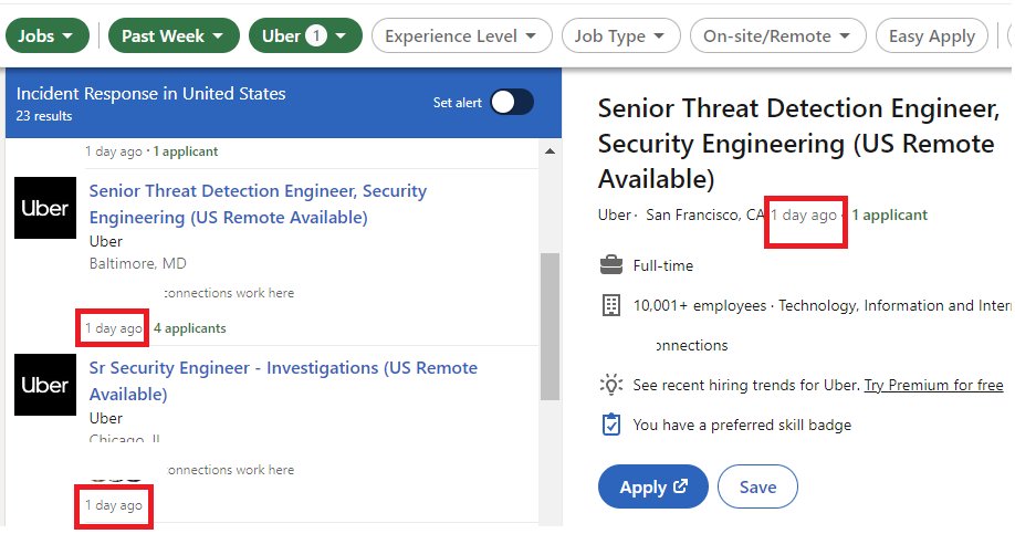 payloadartist's tweet image. Uber seems to have a number of new job openings in Threat Detection, Incident Response, and SOC roles since yesterday 🤔

#cybersecurity #infosecjobs #uberhack