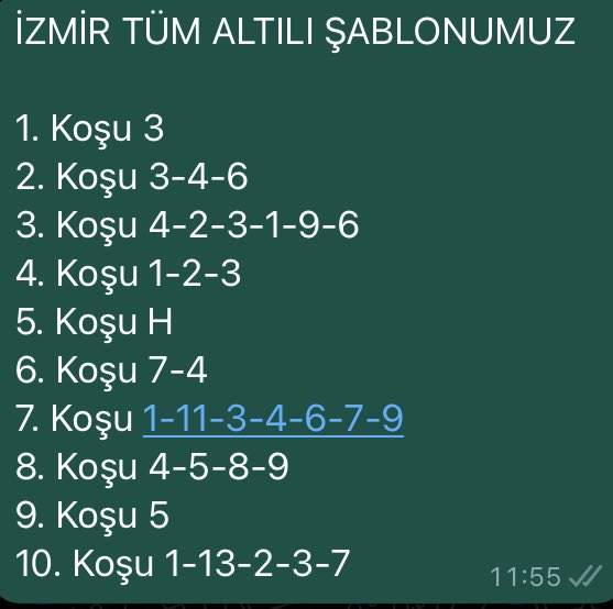 #izmir #izmirhipodrom #şirinyerhipodrom #izmiraltılı #izmiraltılıganyan #altılıganyan #tjk #altılı #tahmin #attahmin #altılıtahmin #atyarışı 

Evet bugün evimiz de İzmir’deyiz güzel bir yarış ve bol kazanç olmasını dileriz. Tüm koşuların analizi ve şablonu