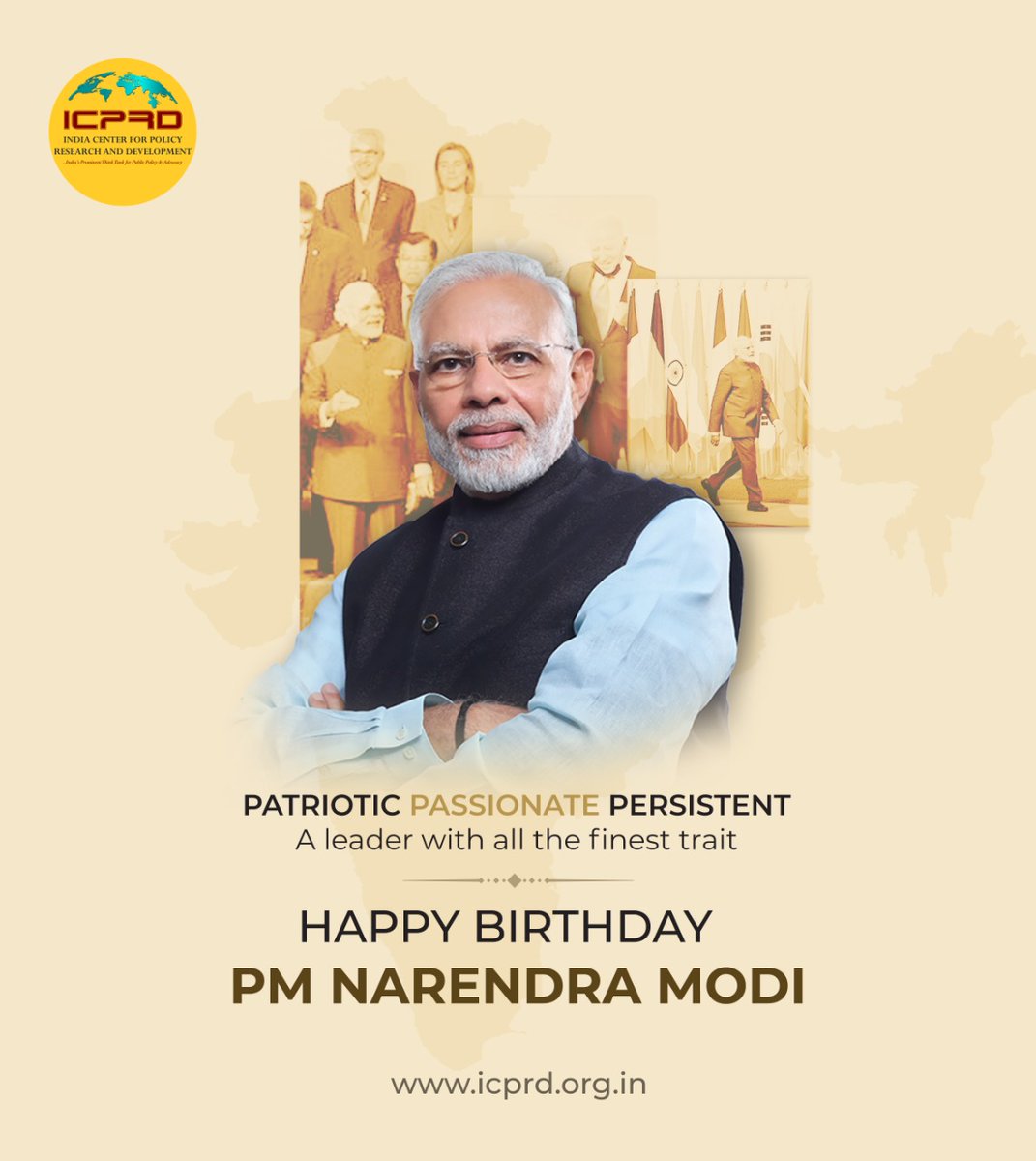 icprdindia's tweet photo. Happy birthday to our Honourable PM!! You are regarded as the greatest leader in history for instilling new zeal, energy, hope and direction to India.
We pray for your exquisite health and longevity!
@narendramodi #HappyBdayModiJi #PMNarendraModi #ICPRD https://t.co/7QveChzC7N