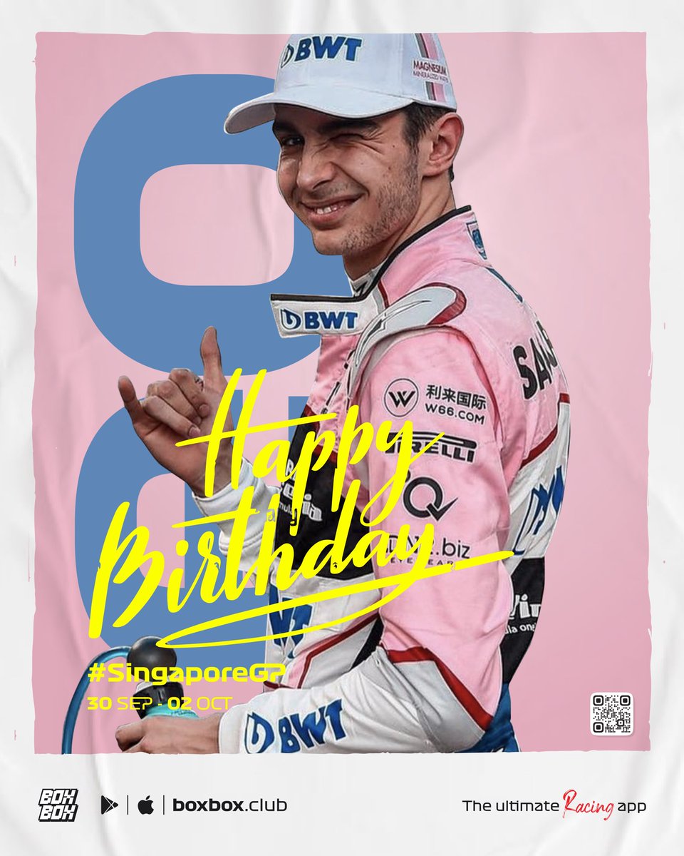 BoxBox_Club's tweet photo. Happy Birthday Esteban!
@OconEsteban @AlpineF1Team
#BoxBox #TheUltimateFormula1Widget #TheUltimateRacingApp #boxboxclub #F1 #formula1nightracesingapore #singaporegp #estebanocon #ocon #es31 https://t.co/WD9ZDoX53a